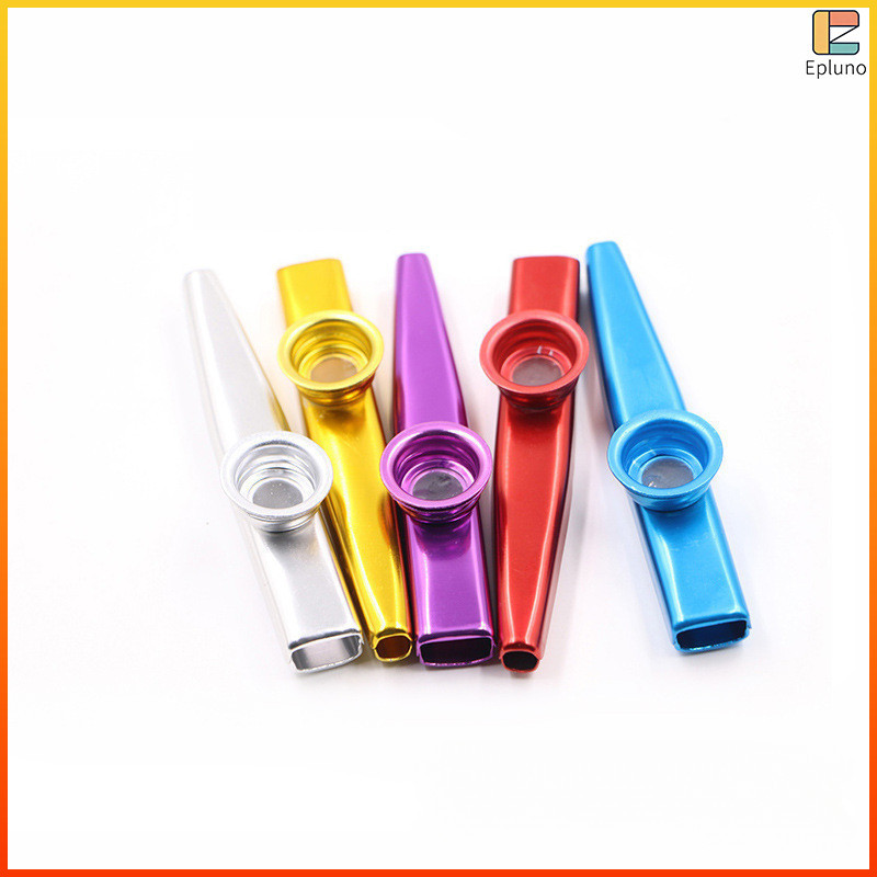 EO เครื่องดนตรีขนาดเล็ก Kazoo โลหะ สำหรับกีต้าร์อูคูเลเล่ เครื่องเป่าคาซู Kazoo แบบโลหะ