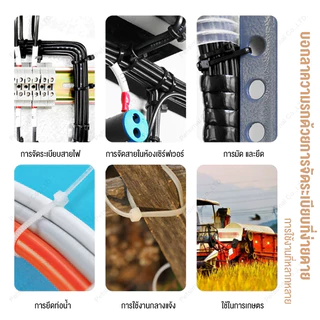เคเบิ้ลไทร์ 100เส้นNylon Cable Tie สีขาว สายรัดไนล่อน หนวดกุ้ง สายเคเบิ้ลไทร์ สายรัดสายไฟ สายรัดพลาสติก สายรัดเคเบิ้ลไทร