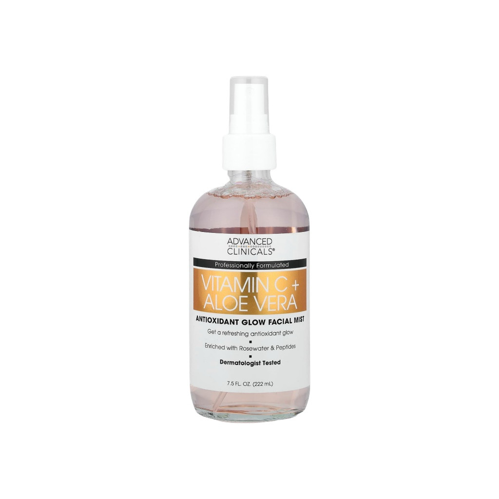 Advanced Clinicals, Vitamin C + Aloe Vera, Antioxidant Glow Facial Mist, 7.5 fl oz (222 ml) วิตามิน 