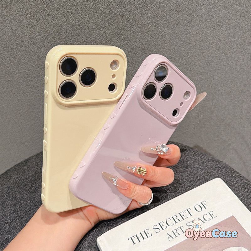 3D ยกด้านข้างหัวใจ Candy สี Ultra-Slim สําหรับ Vivo V70 ELite V30 V29 V27 S50 S30 Pro Mini 5G สีพาสเทลสีทึบกล้องขนาดใหญ่ฝาครอบหน้าต่าง