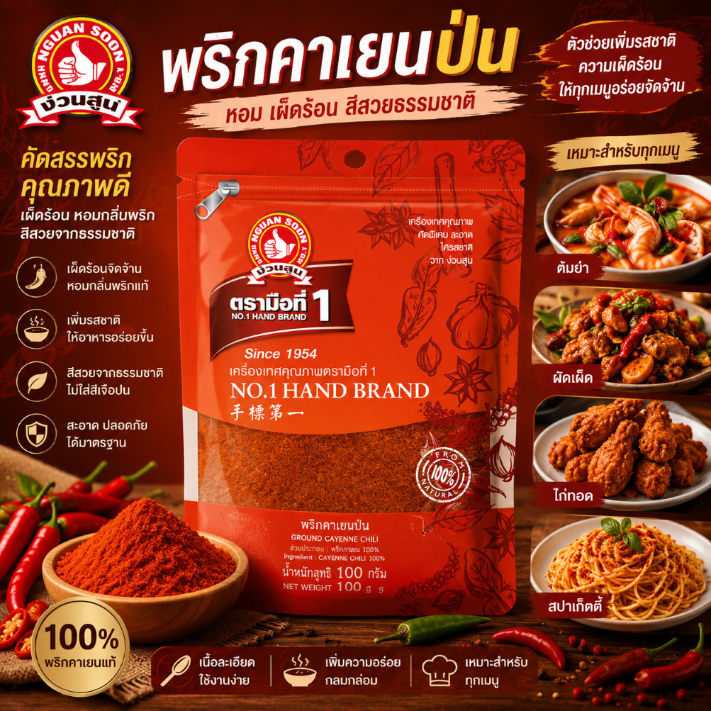 ง่วนสูน พริกคาเยนป่น 100 g ซอง Ground Cayenne