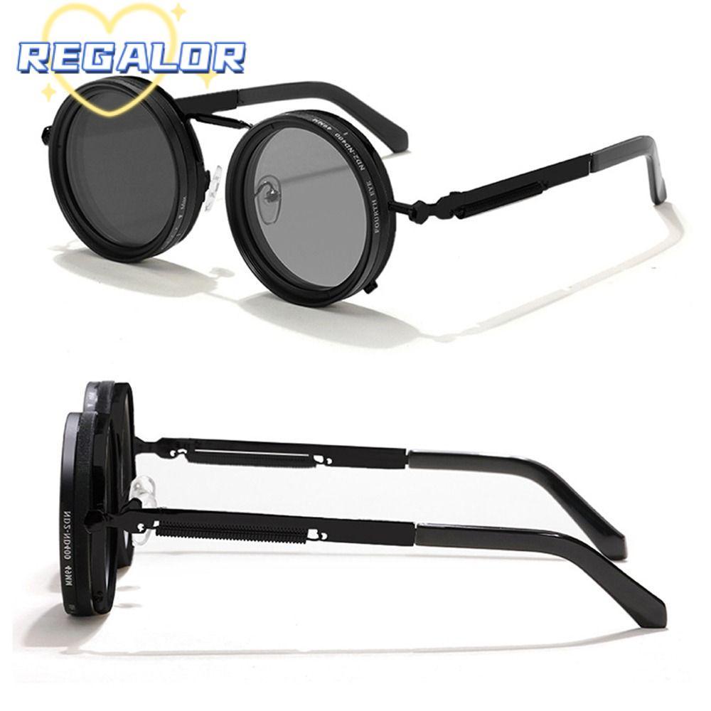 REGALOR0G แว่นกันแดดโพลาไรซ์, 9 ระดับ ND Filter แว่นตาลดแสงแบบปรับได้, แฟชั่น UV400 ND2-400 แว่นตากล