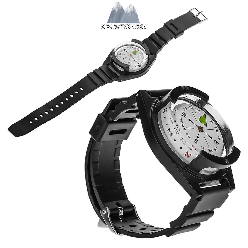 GPIONVS4561 เข็มทิศกลางแจ้ง, เข็มทิศนาฬิกาข้อมือ ABS น้ําหนักเบาขนาดเล็ก, ทนทานซิลิโคนปรับ Orienteering เข็มทิศ Camping
