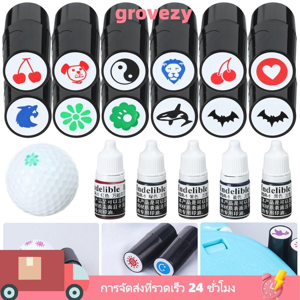 GROVEZY Golf Ball Stamper คุณภาพสูง Golfer Gift Quick-dry Mark Seal