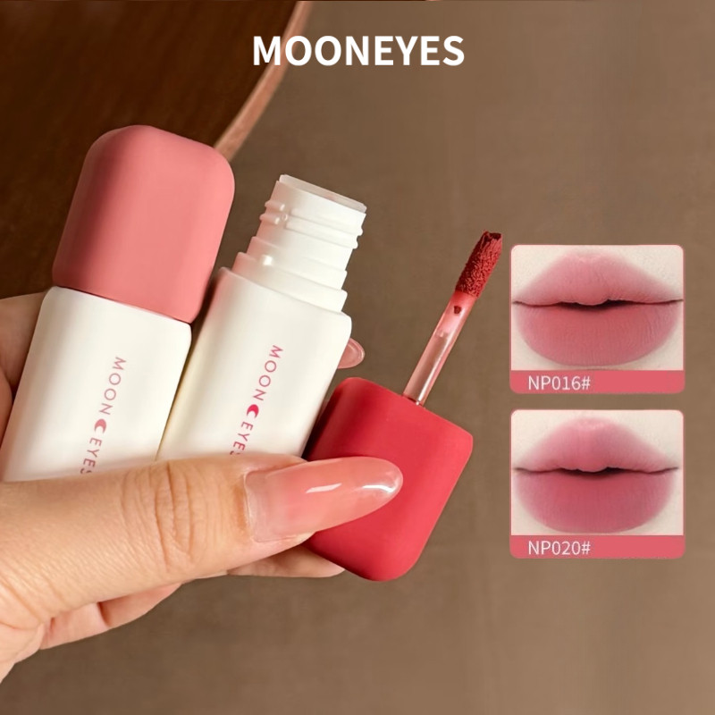 MOONEYES ลิปกลอส แมตต์ กำมะหยี่ ลิปสติก ไวท์ ลิปกลอส ไม่ติดถ้วย