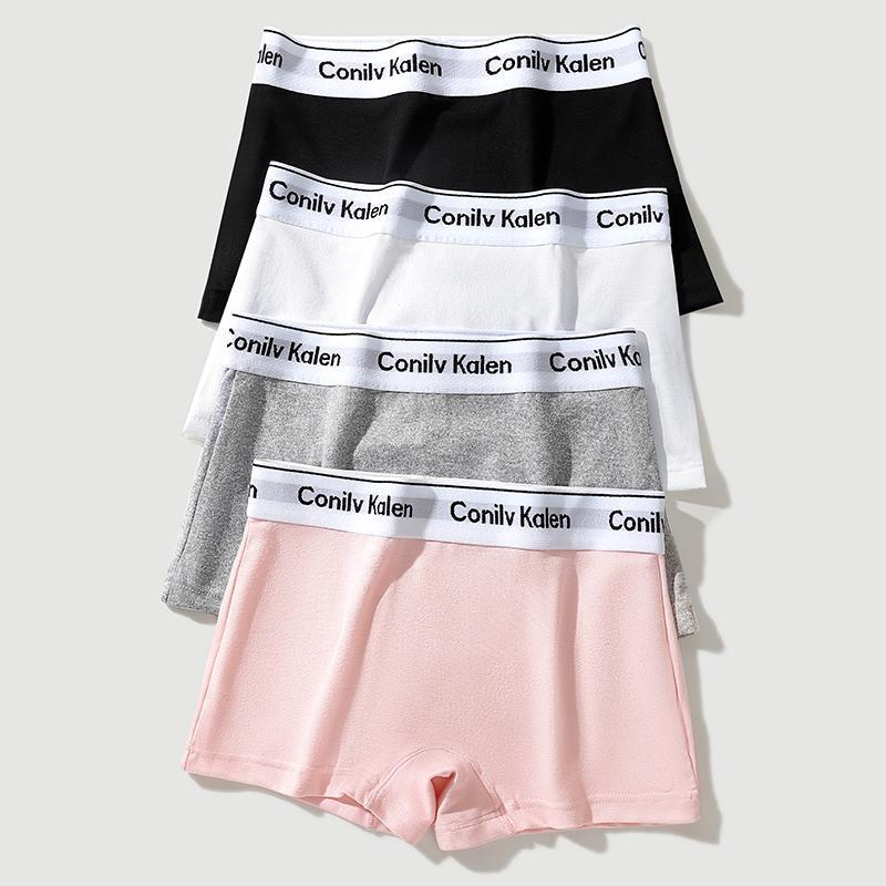 กางเกงใน บ็อกเซอร์ ผู้หญิง กางเกงชั้นในสตรี กางเกงในขาสั้น ผ้านุ่ม ไม่รัดขา ระบายอากาศดี ใส่สบาย สีพื้น