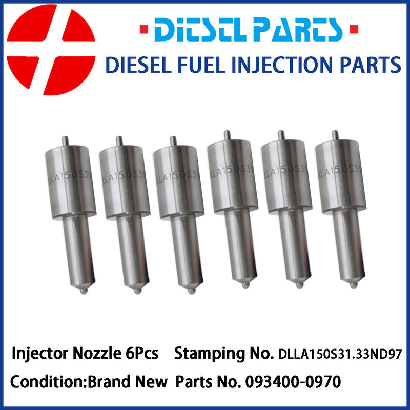 หัวฉีดหัวฉีดน้ํามันเชื้อเพลิง 6 ชิ้น 093400-0970 DLLA150S31.33ND97 สําหรับ HINO EH700 EH500 EM700