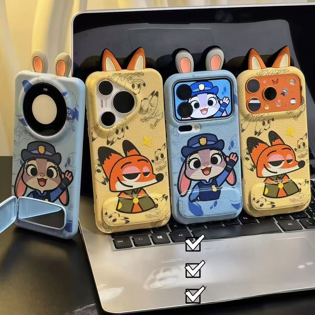 เคสโทรศัพท์การ์ตูน 3D Ears Bunny Fox สําหรับ iPhone
