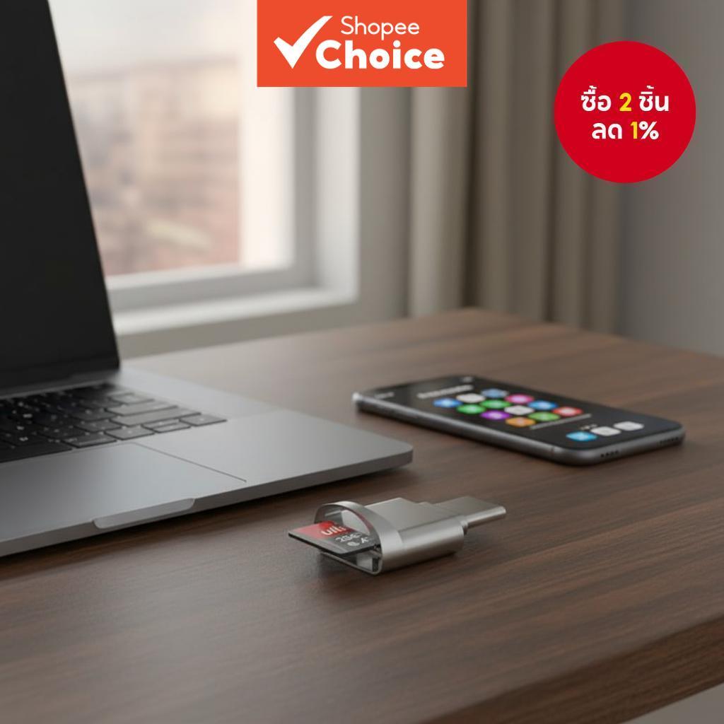 อะแดปเตอร์ OTG Type C แบบพกพาสําหรับอ่านการ์ด USB C Micro TF รองรับ Samsung Mac iPhone 15 16