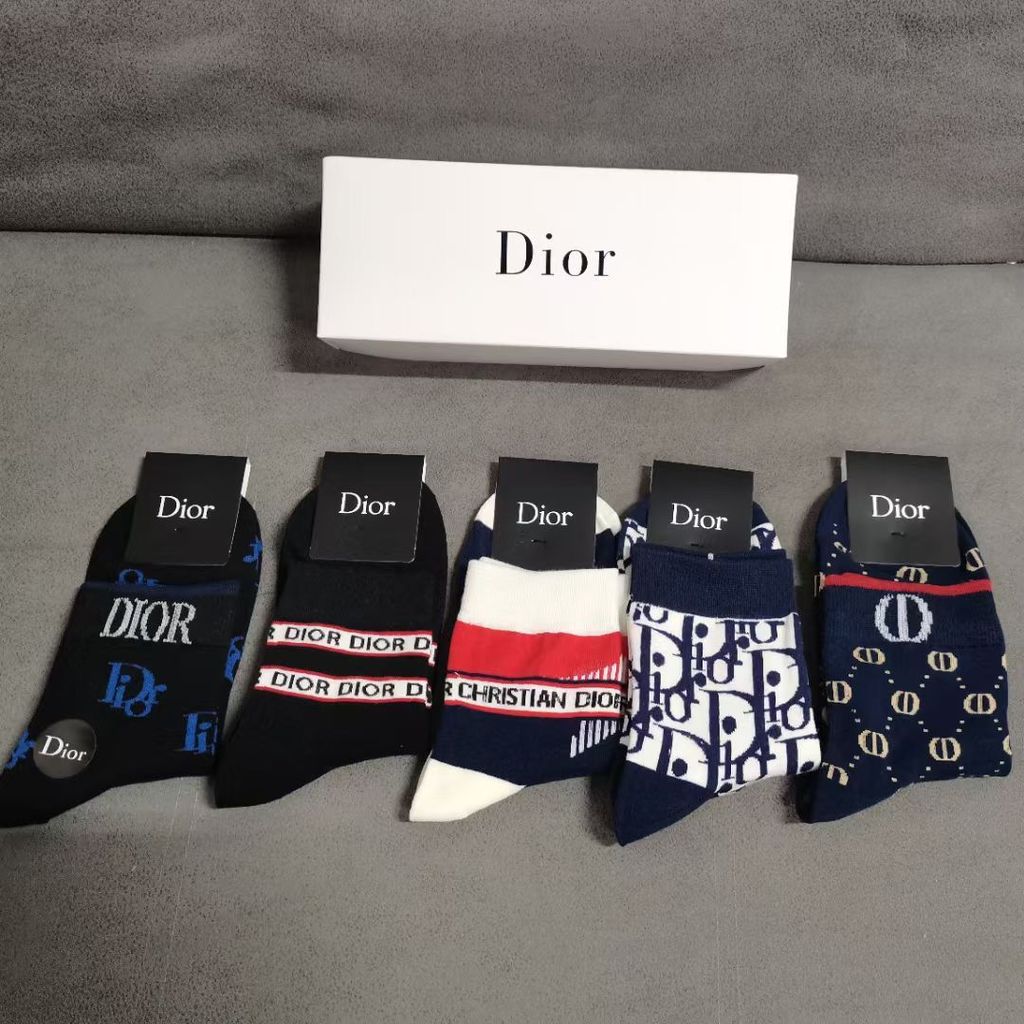 DIOR3690 Socks Boat Socks ถุงเท้าผ้าฝ้ายแท้