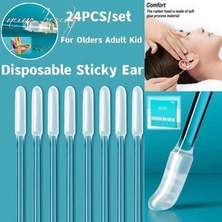 24Pcs Disposable Silicone EarWax Remover sticky ear pick S/L Ear Cleaner Reusable Adhesive Earpick