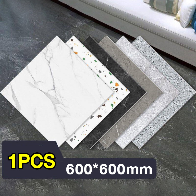 กระเบื้องยาง กระเบื้องยางลายหินอ่อน 60*60cm หนา 1 มม. กระเบื้อง ความต้านทานการสึกกร่อน สวยงามและทนทาน