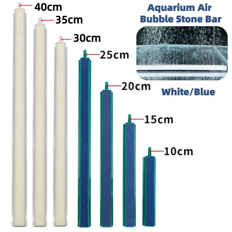 Bule/White Aquarium Air Bubble Stone Bar ถังปลา Air Bubble Curtain Strip สําหรับ Aquatic Air Pump อุปกรณ์เสริม 4-16 นิ้ว
