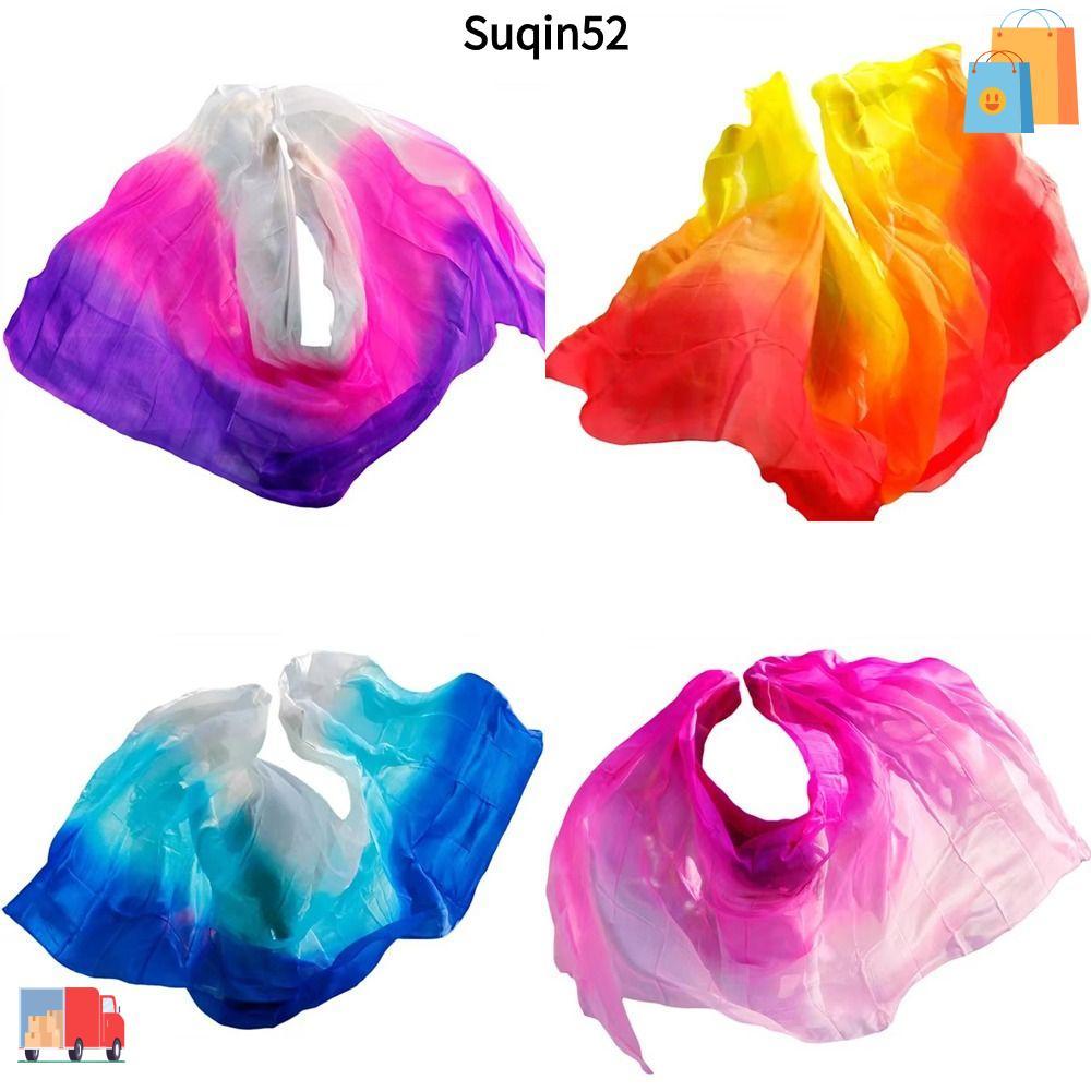 SUQIN52 ผ้าคลุมหน้าเต้นรําหน้าท้อง,Light Textureสีไล่ระดับสีผ้าคลุมไหล่,เครื่องแต่งกายอุปกรณ์เสริม 250 ซม.x120 ซม.ผู้หญิงผ้าพันคอ