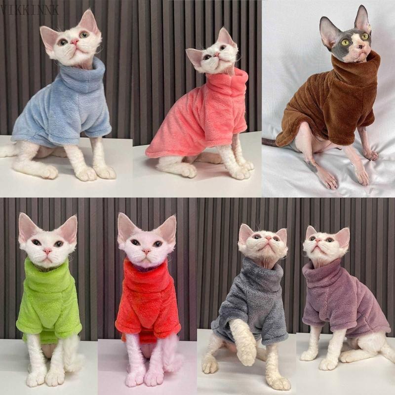 VIKK Hairless Cat เสื้อกันหนาว sphynx Coat Warm Hairless Cat เสื้อผ้า Sphynx Cat Hoodie