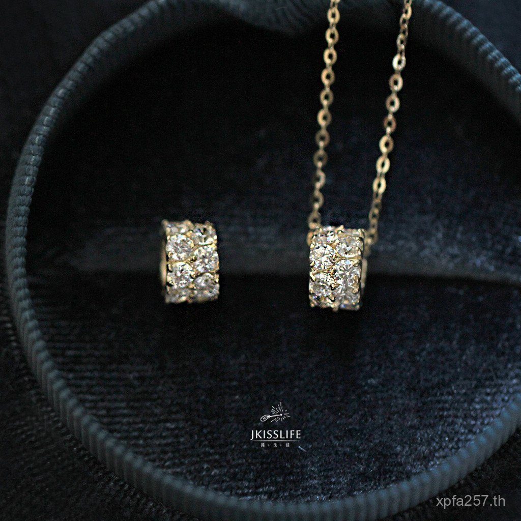 เงินสเตอร์ลิงฝังเซอร์โคเนียมเพชรหญิง Clavicle Chain Transfer ลูกปัด S925 All-Match สร้อยคอทอง Passep