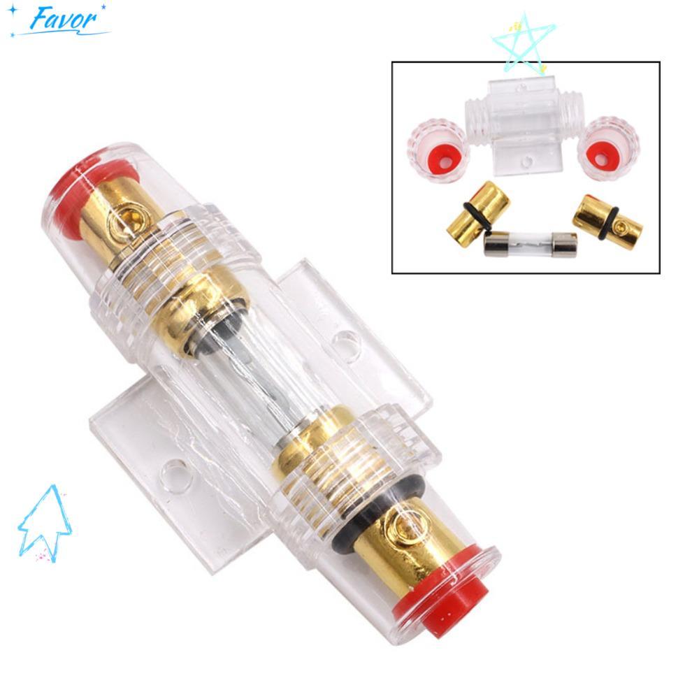 FAVOR ฟิวส์เครื่องเสียงรถยนต์, DC 12V 30-100A Car Fuse Holder Block, Inline AGU Gold Plated Car Ster