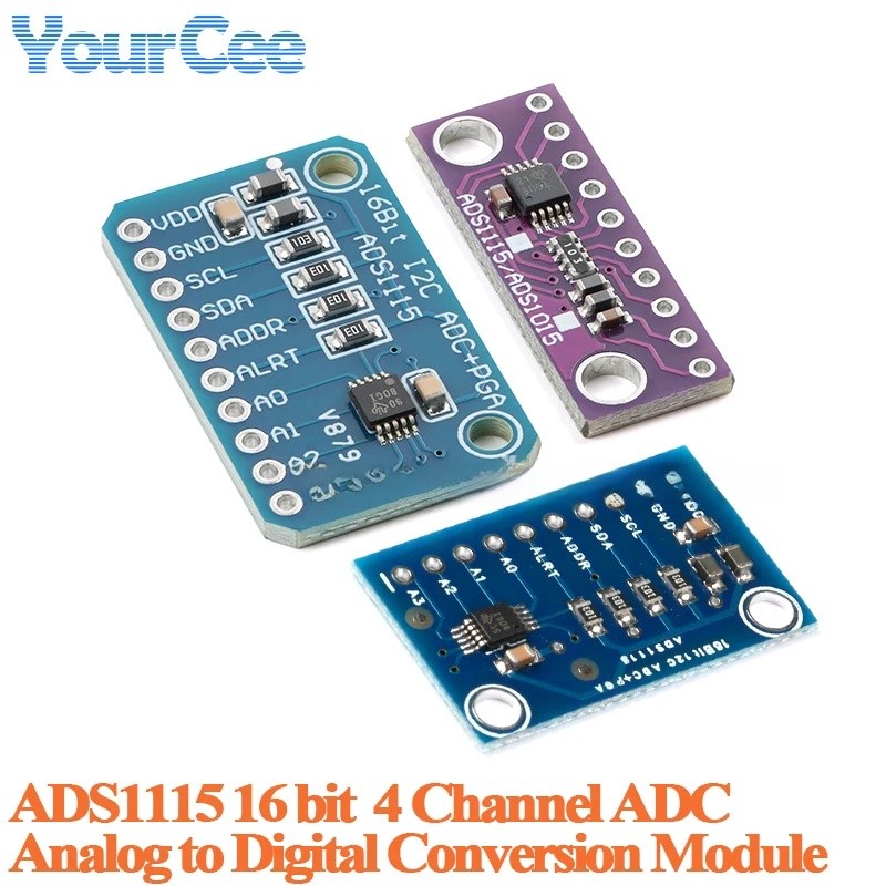 1 PC ADS1115 ADC ขนาดกะทัดรัดพิเศษ ADC Converter โมดูล Development Board I2C 4 ช่อง 16-Precision Con