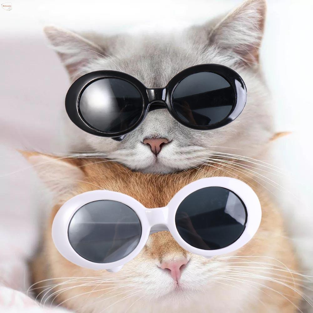 MXBEAUTY แว่นกันแดดสําหรับสัตว์เลี้ยง, กรอบกลมแต่งตัวแว่นตาตุ๊กตา, ของเล่นเด็กแฟชั่น Cool Mini Dolls