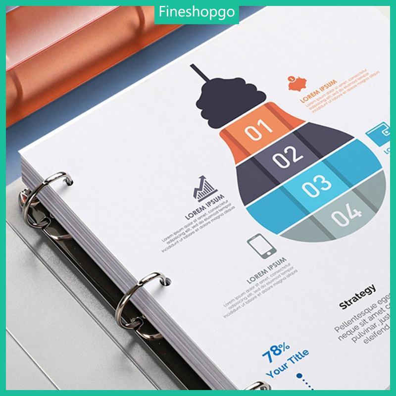 Fine A4 File Binder 4-ring Binder 2-ring Binder โฟลเดอร์ขยายได้ 220 แผ่นความจุ