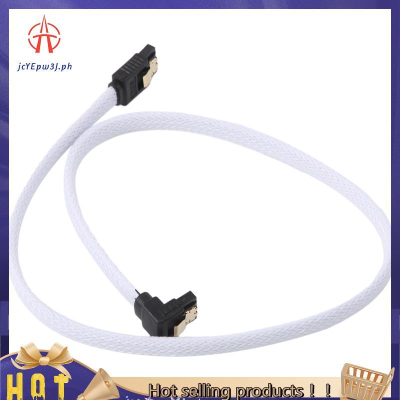 jcyepw3j50CM 3.0 III SATA3 7pin Data Cable มุมขวา 6Gb/s SSD Cables HDD Hard Disk Data Cord with Nylo