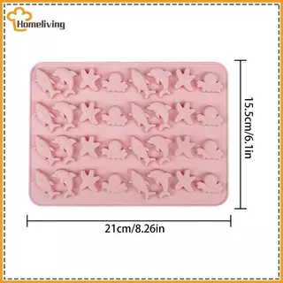 บ้านผสมผลไม้สัตว์ซิลิโคนช็อกโกแลตแม่พิมพ์ปลา Fudge Candy Jelly Mould เรขาคณิตหัวใจเค้กตกแต่งเบเกอรี่ถาดน้ําแข็งของขวัญ TH