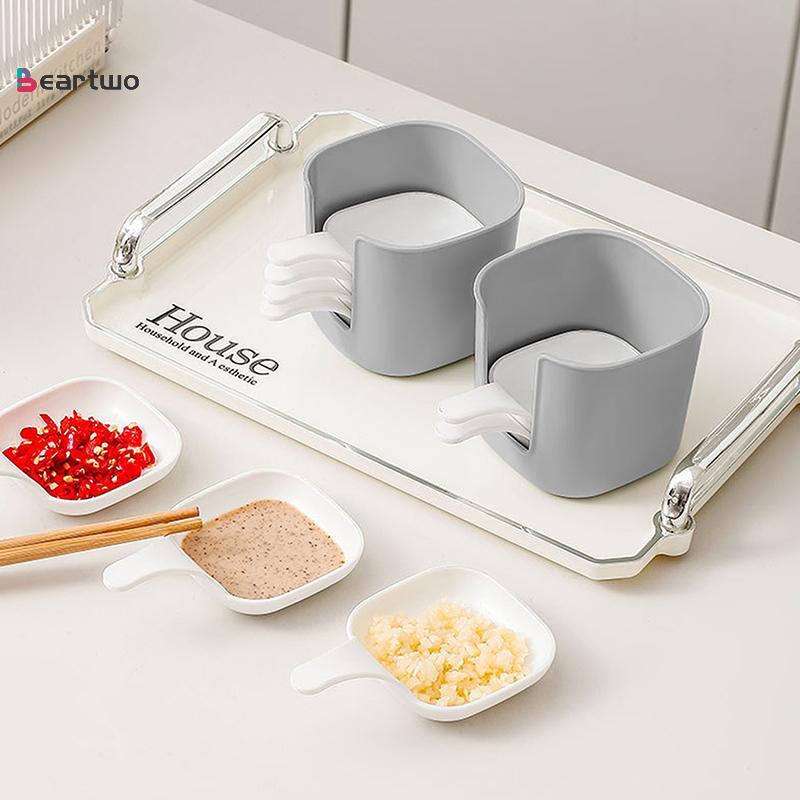 <beartwo-t> 7 ชิ้น/เซ็ตจานซอสอาหารซอสจานจุ่มชุดภาชนะใส่อาหารขนมขบเคี้ยวจานปรุงรสจานซอสมะเขือเทศจานอุ