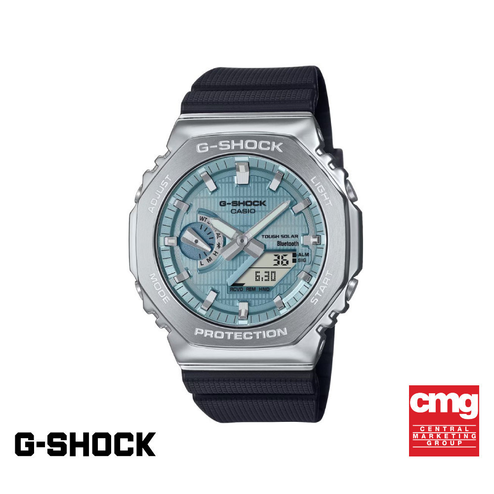 CASIO นาฬิกาข้อมือผู้ชาย รุ่น GBM-2100A-1A2DR สายเรซิน สีฟ้า