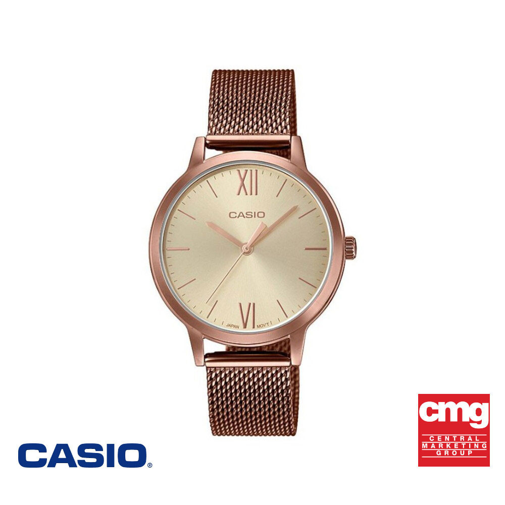 CASIO นาฬิกาข้อมือ CASIO รุ่น LTP-E157MR-9ADF วัสดุสเตนเลสสตีล สีโรสโกลด์