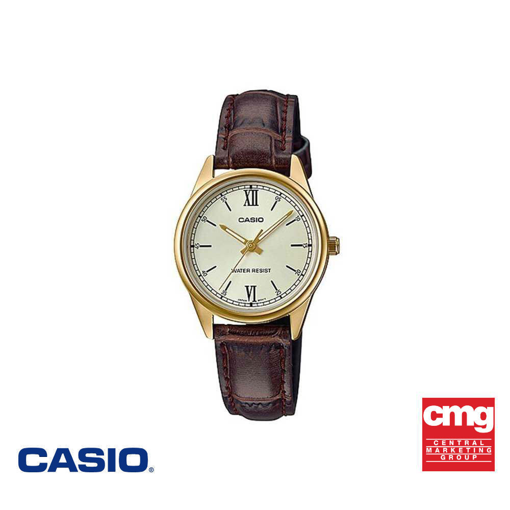 CASIO นาฬิกาข้อมือ CASIO รุ่น LTP-V005GL-9BUDF สายหนัง สีน้ำตาล
