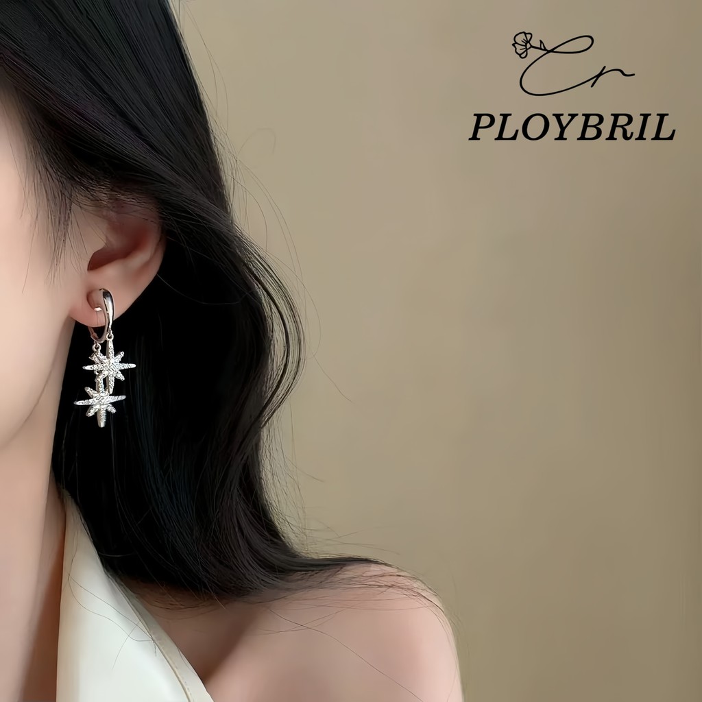 PLOYBRIL❤️ต่างหูสตั๊ดรูปดาวเพทายแวววาวหรูหราสไตล์เกาหลีแฟชั่นระดับไฮเอนด์เครื่องประดับสำหรับผู้หญิง E025