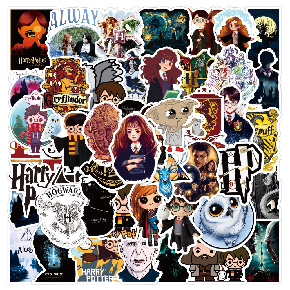 💥พร้อมส่ง💥50แผ่น harry potter movie cute  Sticker พีวีซี กันน้ำ  สเก็ตบอร์ด สติ๊กเกอร์