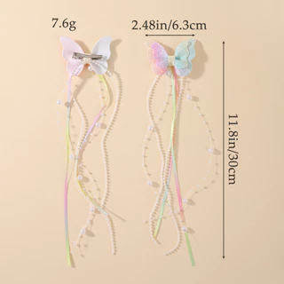 2 ชิ้นหญิงใหม่เลื่อมคู่ผีเสื้อกิ๊บโบว์ Hairpins DIY Headwear ตกแต่ง Hairgrip เด็กวัยหัดเดินอุปกรณ์เสริมผม Headdress