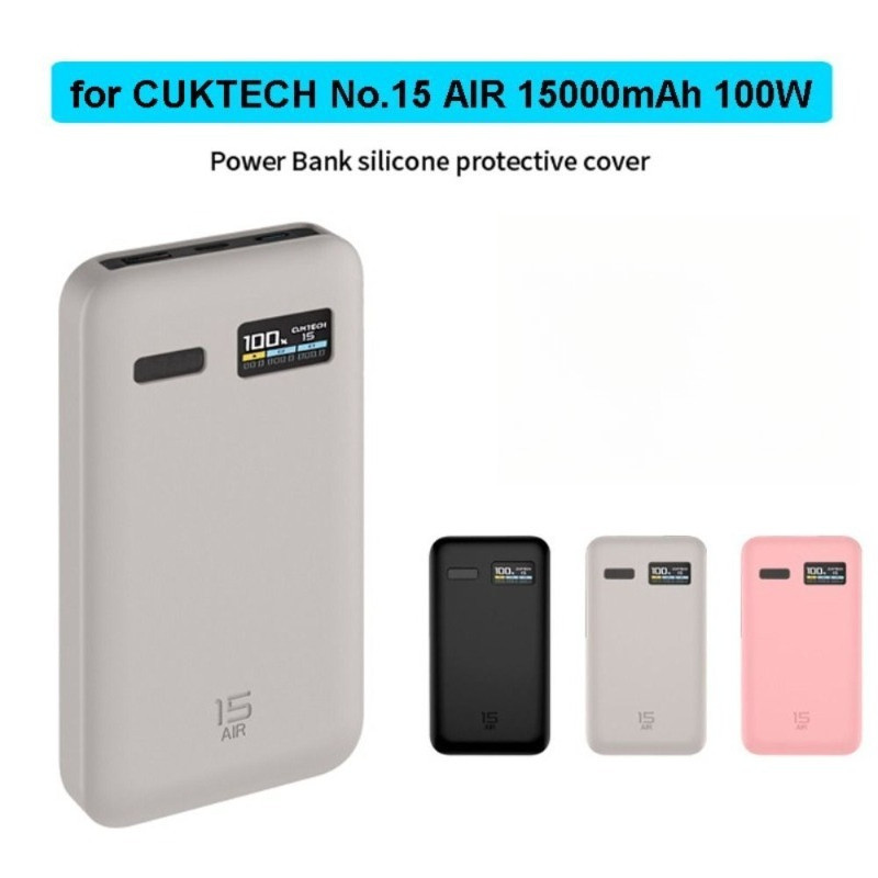 สําหรับ CUKTECH No.15 AIR 15000mAh 100W ซิลิโคนนุ่มแบบพกพา Charger สําหรับ CUKTECH No.15 Air Anti-Sc