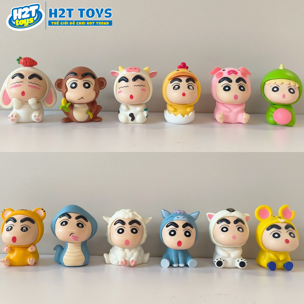 Blind Box Shin Pencil Boy Series 12 Zodiac Animals - โมเดลเครยอนชินจังของเล่นตกแต่งของขวัญวันเกิด