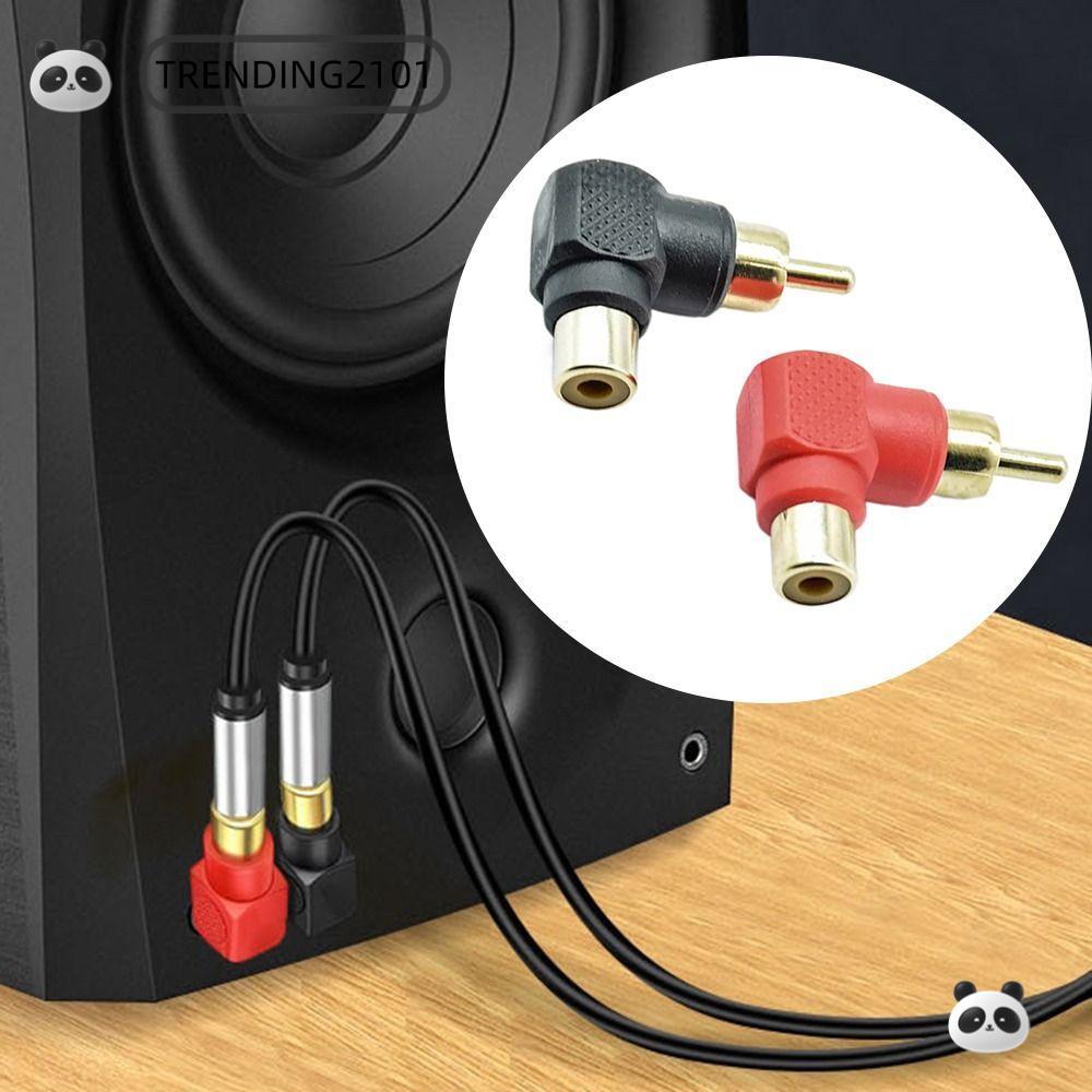 กําลังมาแรง อะแดปเตอร์เสียงข้อศอก 90 องศา, ขั้วต่อมุมขวา RCA 90 องศา, ปลั๊ก RCA ดอกบัว M/F Lotus RCA ข้อศอกมุมขวาคุณภาพสูง 90 องศาปลั๊กเสียง