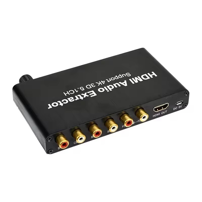 HDMI Audio Extractor ถอดรหัส 4K 5.1CH เครื่องขยายเสียง RCA 3.5 มม.ตัวแปลงวิดีโอเสียง