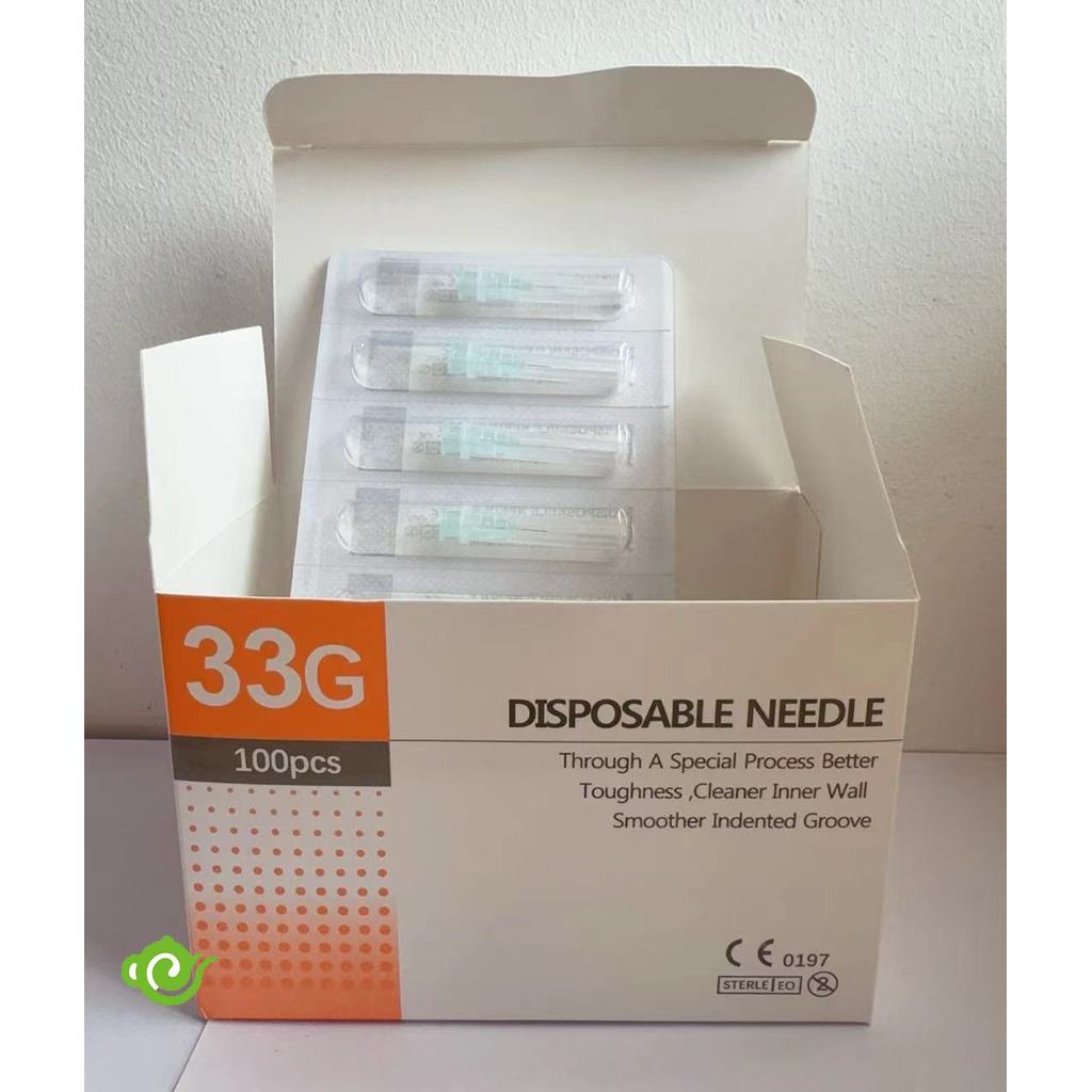 1BOX ลดเส้นละเอียดและใช้เครื่องมือ microneedle บนใบหน้า Needle**100pcs**30G 33G
