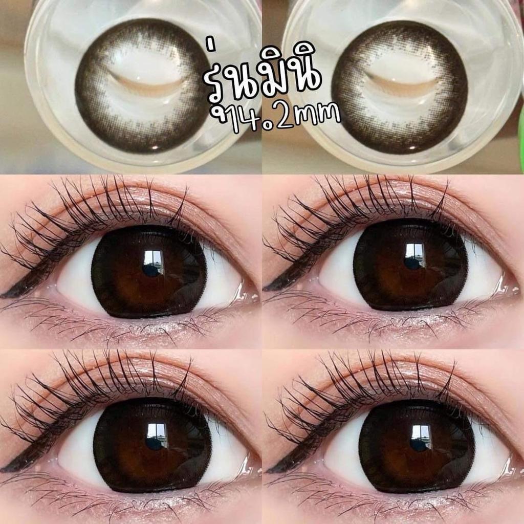 Black ขนาดMini 14.2mm แถมตลับทุกคู่ กรองแสง u จดทะเบียนถูกต้อง คอนแทคเลนส์สัญชาติเกาหลี