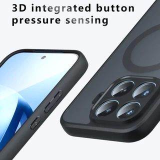 สําหรับ Xiaomi 17T 17T Pro กรณี ELVEV กันกระแทก Matte PC + TPU ป้องกันลายนิ้วมือโปร่งแสงฝาครอบดูด