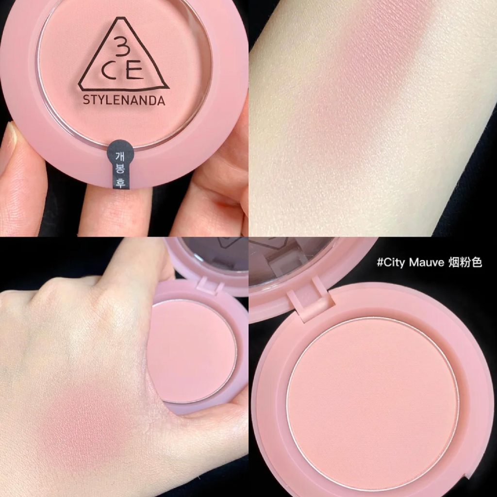 ลูกน้อยสไตล์เดียวกัน!เกาหลีเกาหลี 3CE Monochrome Blush Grey Pink Natural Contouring Japanese Nude Ma