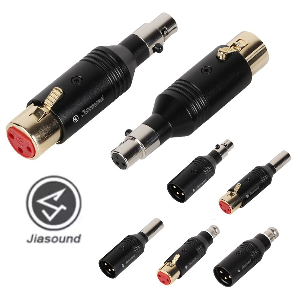 Jiasound Gold-Plated 3-Pin Mini to Female XLR Adapter Mini Cannon to Large Cannon Converter Mini BNC