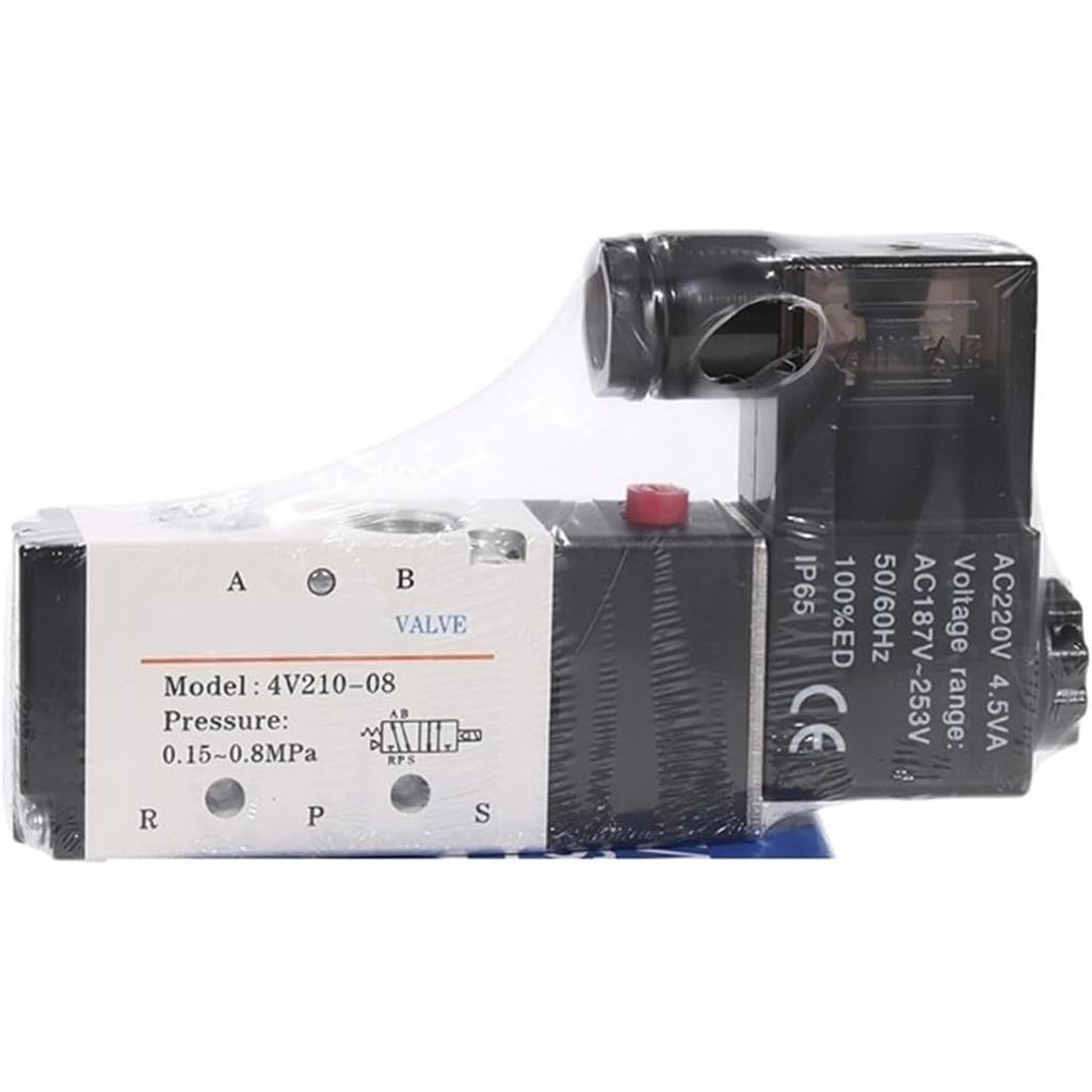 1PCS สองตําแหน่ง Five Way Solenoid วาล์ว 4V210-08 4V21008B 4V21008A DC12V DC24V AC110V AC220V AC24V(