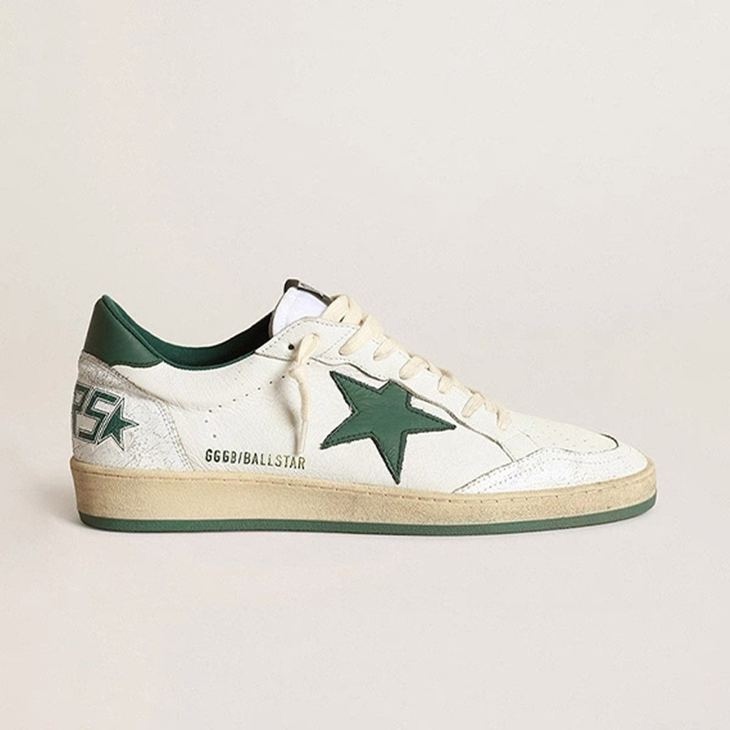 Golden Goose Brand รองเท้าผ้าใบ unisex คู่ Unisex Old Style Star Shoelaces คราบรองเท้าหนังสีขาว BC B