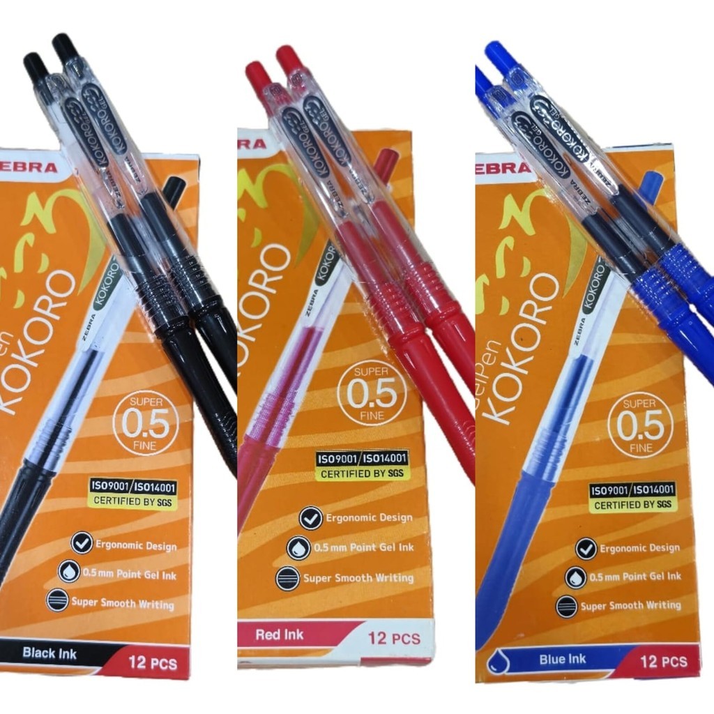 KOKORO ปากกาเจล atk Zebra Kokoro BLACK 0.5 ขายส่ง Perlusin