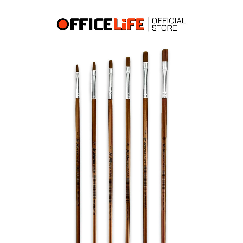 HORSE (ตราม้า) พู่กันสีอะคริลิค ชนิดหัวแบน รุ่น H-806 เบอร์ 1 - 10 ( จำนวน 1 อัน )