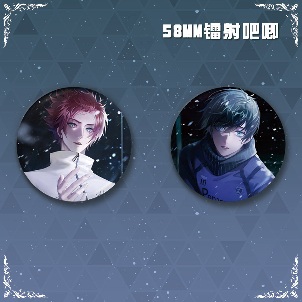 Blue Prison/BLUE LOCK BLUE LOCK Itoshi Itoshi Rin Laser Bar 58mm Badge สินค้าอนิเมะ