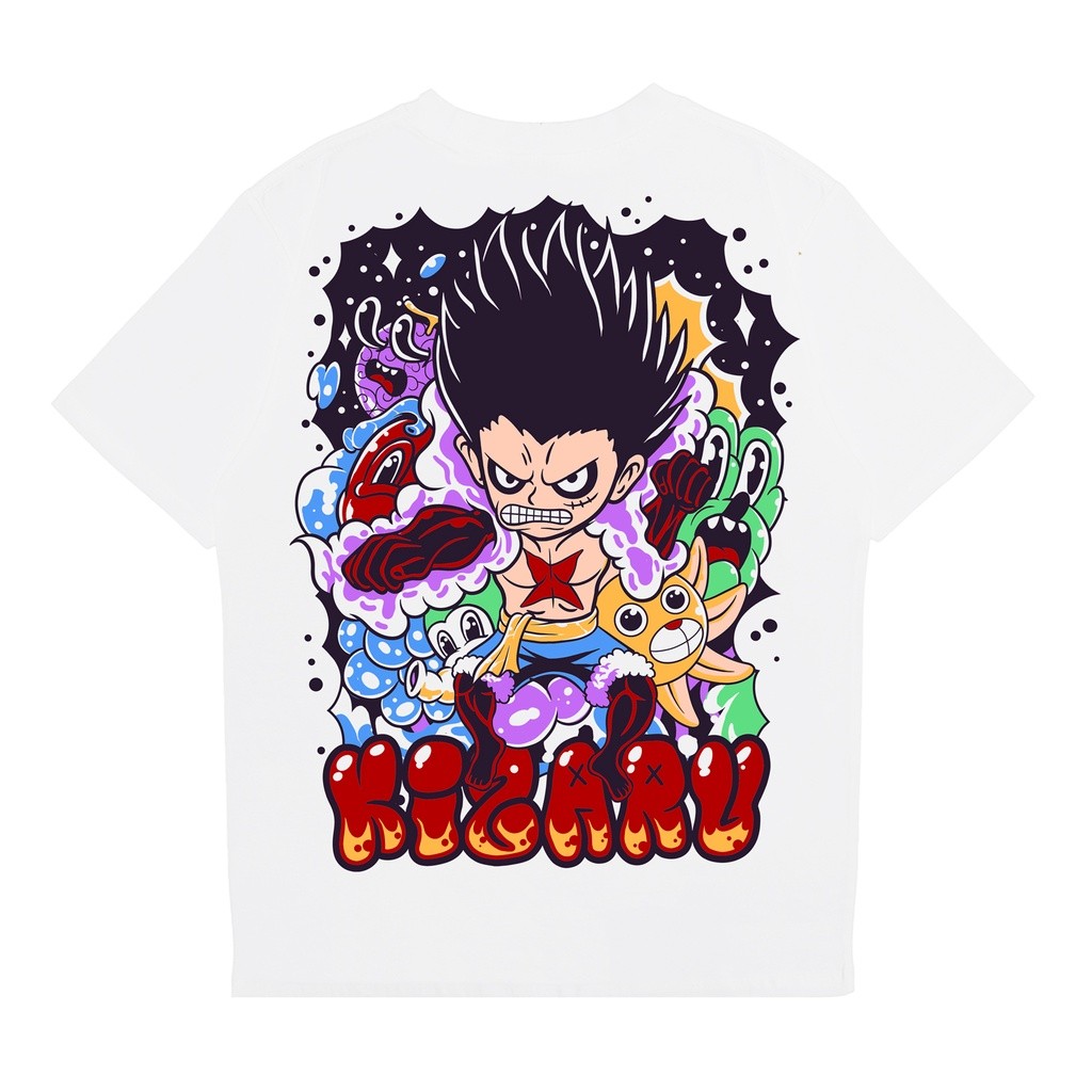 KIZARU เสื้อยืดอะนิเมะ One Piece LUFFY GRAFFITI เสื้อยืด