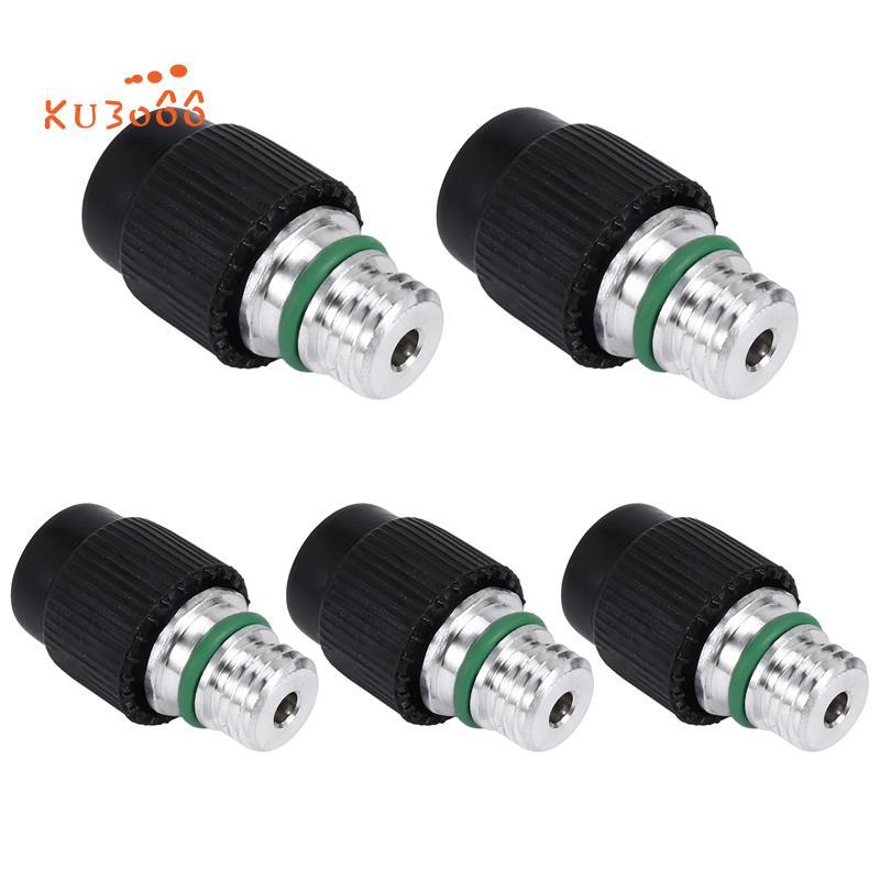 (5 นับ) M12x1.5 ชาย High Side A/C Charge Port Valve ประกอบด้วย Caps สําหรับ MT0105,800-955, 59946, 5