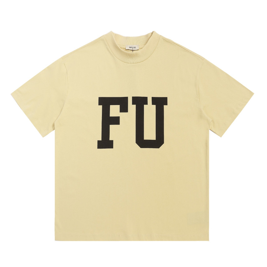 เสื้อยืดแขนสั้น FEAR OF GOD ลายพิมพ์FU สไตล์ STREETWEAR สำหรับฤดูร้อน